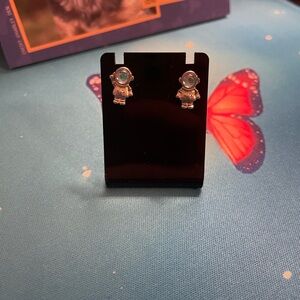 Elegant Silver space man earrings